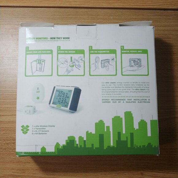 NEW Efergy Elite Classic 3 Phase Energy Monitor (Max 3 x 90 Amp, 90-600Volt) - Picture 3 of 4